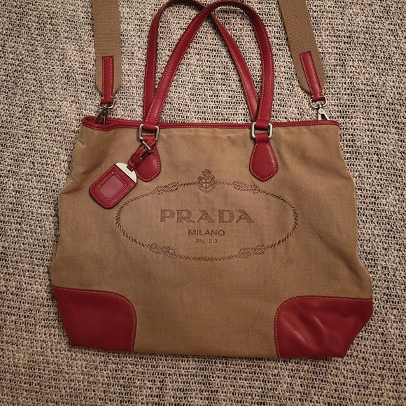 Prada canvas and leather two-way crossbody - Picture 1 of 6